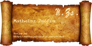 Matheisz Zsófia névjegykártya